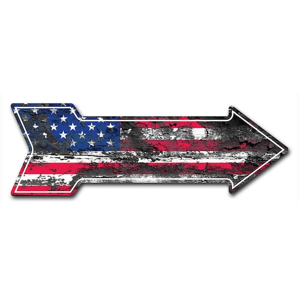 American Flag 2 Arrow Decal Funny Home Decor 24in Wide